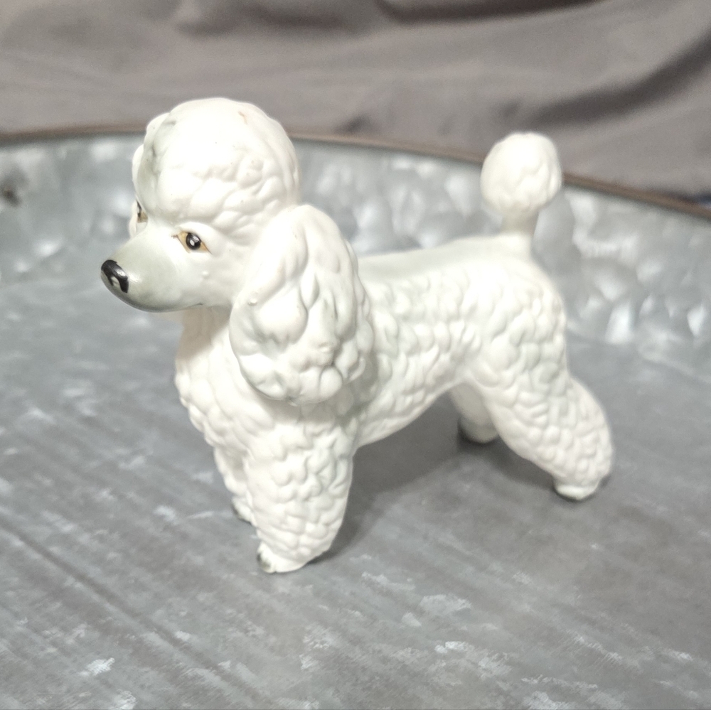 White Ceramic Poodle Figurine
